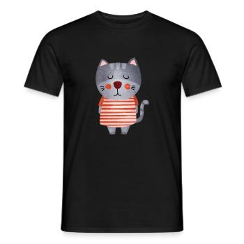 Sugar sweet cat - Men's T-Shirt - black - Front - AI Model Male 178 light (178cm)