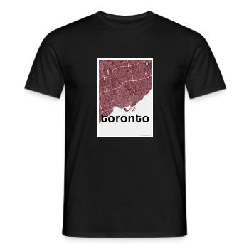 Toronto hipster Plan de la ville rouge - T-shirt homme - noir - Devant - AI Model Male 178 light (178cm)