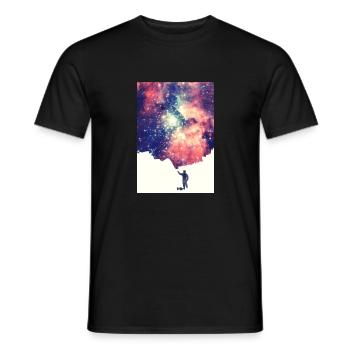 Painting the universe - Mobile Phone Case - Men's T-Shirt - black - Front - AI Model Male 178 light (178cm)