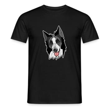 Border Collie - Noir et Blanc - T-shirt homme - noir - Devant - AI Model Male 178 light (178cm)