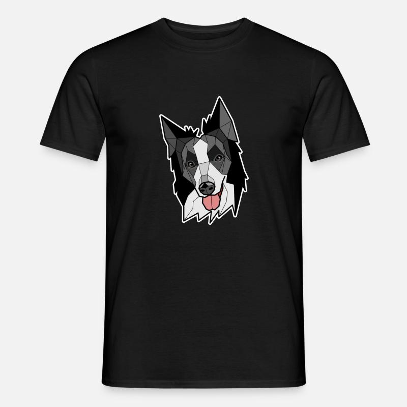 Border-Collie - Schwarzweiss - Männer T-Shirt - Schwarz