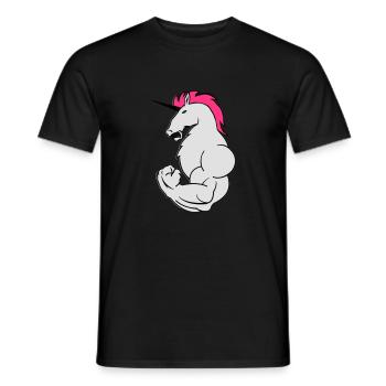 bodybuilding_einhorn_02 - Männer T-Shirt - Schwarz - Vorne - AI Model Male 178 light (178cm)
