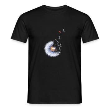 Ladybird on Dandelion Seed - Men's T-Shirt - black - Front - AI Model Male 178 light (178cm)