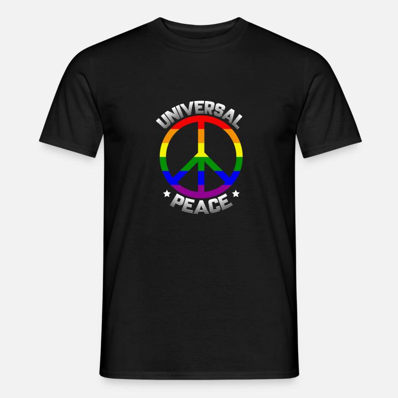 Pride Rainbow, universal peace - Männer T-Shirt - Schwarz