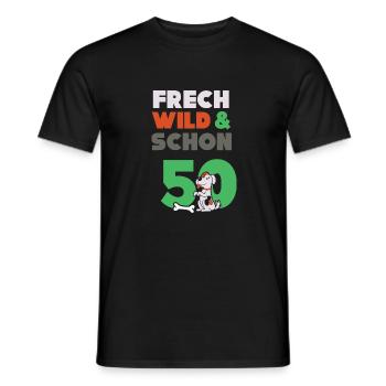 Geschenk 50 Jahre Geburtstag Frau Hund - Männer T-Shirt - Schwarz - Vorne - AI Model Male 178 light (178cm)