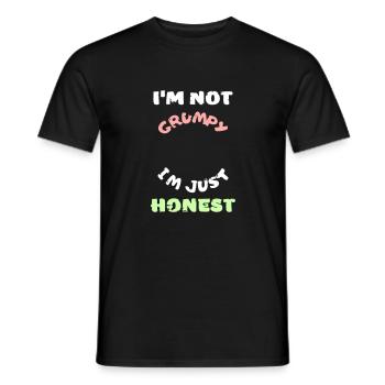 Drôle grincheux lunatique colère honnête vecteur - T-shirt homme - noir - Devant - AI Model Male 178 light (178cm)
