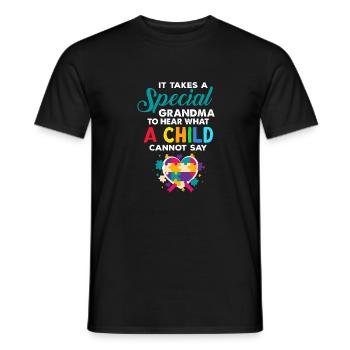Nimmt besondere Oma, um zu hören, welches Kind lus - Männer T-Shirt - Schwarz - Vorne - AI Model Male 178 light (178cm)