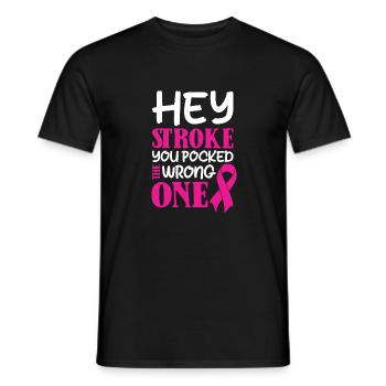 hey stroke you pocked the wrong one - Männer T-Shirt - Schwarz - Vorne - AI Model Male 178 light (178cm)