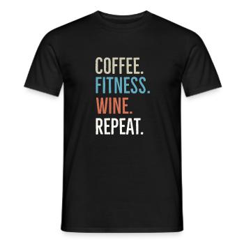 Coffee Fitness Wine Repeat - Men's T-Shirt - black - Front - AI Model Male 178 light (178cm)