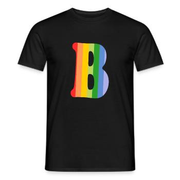 Letter B Rainbow - Men's T-Shirt - black - Front - AI Model Male 178 light (178cm)