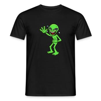 Alien riant - T-shirt homme - noir - Devant - AI Model Male 178 light (178cm)