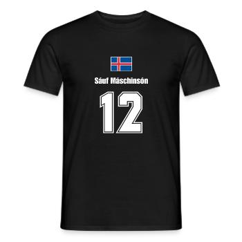 Island Trikot Nr.12 - Männer T-Shirt - Schwarz - Vorne - AI Model Male 178 light (178cm)