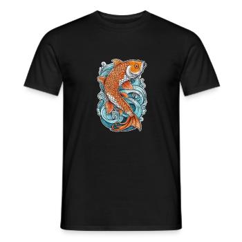 carpe koi - poisson japon - T-shirt homme - noir - Devant - AI Model Male 178 light (178cm)