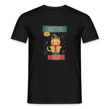 CHRISTMAS IS HERE - Männer T-Shirt - Schwarz - Vorne - AI Model Male 178 light (178cm)