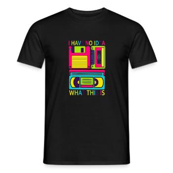 Music, Retro, Heavy Metal, Hard Rock, Punk, Vinyl, Pop - Men's T-Shirt - black - Front - AI Model Male 178 light (178cm)