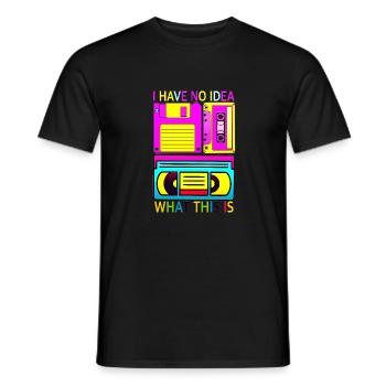 Music, Retro, Heavy Metal, Hard Rock, Punk, Vinyl, Pop - Men's T-Shirt - black - Front - AI Model Male 178 light (178cm)