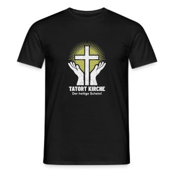 tatort kirche - Männer T-Shirt - Schwarz - Vorne - AI Model Male 178 light (178cm)