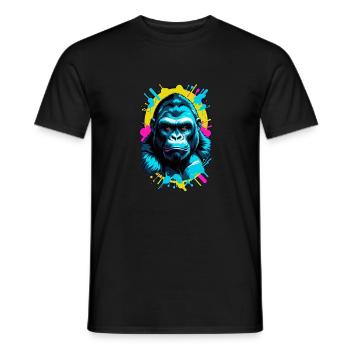 Gorilla mit Goldkette - Männer T-Shirt - Schwarz - Vorne - AI Model Male 178 light (178cm)