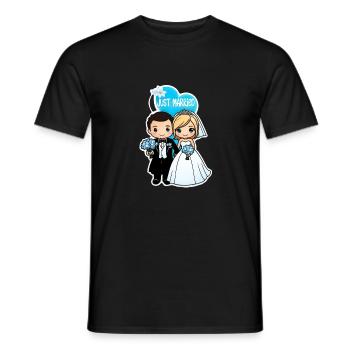 just married - pour mariage - T-shirt homme - noir - Devant - AI Model Male 178 light (178cm)