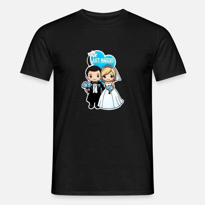 Just Married - For Wedding - Men's T-Shirt - black