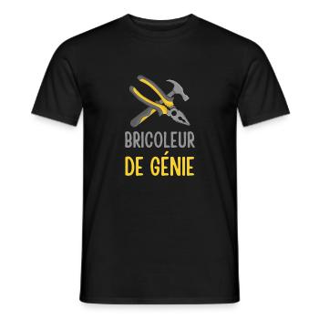 Bricoleur de génie - T-shirt homme - noir - Devant - AI Model Male 178 light (178cm)