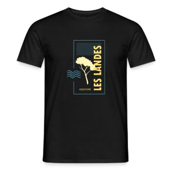 008s MER et PIN - T-shirt homme - noir - Devant - AI Model Male 178 light (178cm)