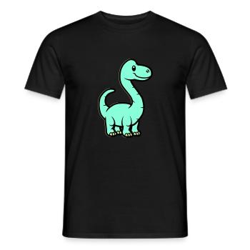 Bande dessinée Dinosaure Brontosaure - T-shirt homme - noir - Devant - AI Model Male 178 light (178cm)