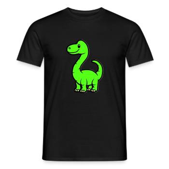 Bande dessinée Dinosaure Brontosaure - T-shirt homme - noir - Devant - AI Model Male 178 light (178cm)