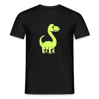 Dinosaurier Brontosaurus Comic - Männer T-Shirt - Schwarz - Vorne - AI Model Male 178 light (178cm)