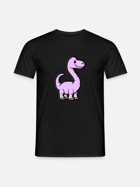 Dinosaur Brontosaurus Comic - Men's T-Shirt - black