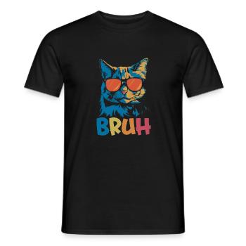 Bruh Cat - T-shirt homme - noir - Devant - AI Model Male 178 light (178cm)