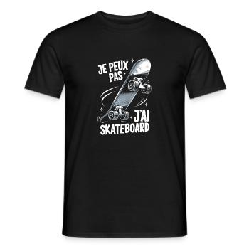 Je peux pas j'ai skateboard - T-shirt homme - noir - Devant - AI Model Male 178 light (178cm)