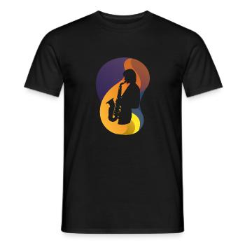 Saxophonist Jazz Brass Band - Men's T-Shirt - black - Front - AI Model Male 178 light (178cm)