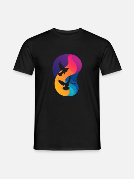 Taube Tauben Peacezeichen - Männer T-Shirt - Schwarz