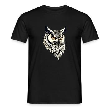 Eagle owl - Men's T-Shirt - black - Front - AI Model Male 178 light (178cm)
