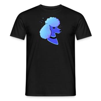 Vaporwave Caniche Chien Chiot - T-shirt homme - noir - Devant - AI Model Male 178 light (178cm)