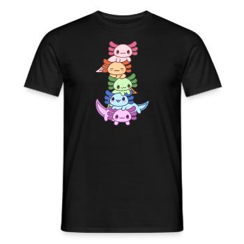 Regenbogen-Axolotl-Gruppe Design für Axolotl Fans - Männer T-Shirt - Schwarz - Vorne - AI Model Male 178 light (178cm)