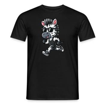 Sportliches Zebra Joggen Marathon - Männer T-Shirt - Schwarz - Vorne - AI Model Male 178 light (178cm)