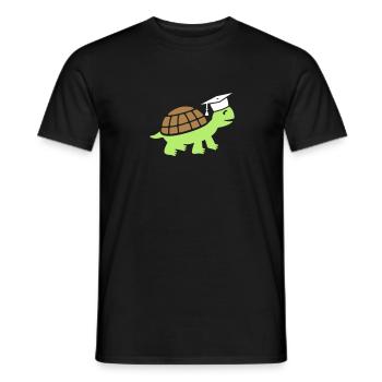 Tortue avec chapeau de doctorat Études de thèse - T-shirt homme - noir - Devant - AI Model Male 178 light (178cm)