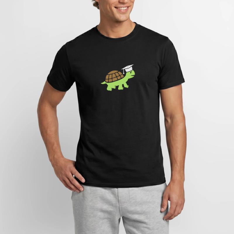 Turtle with doctoral hat Doctoral thesis Study Men’s T-shirt