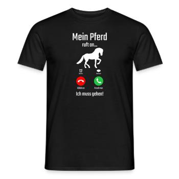 Mein Pferd ruft an Ich muss gehen - Männer T-Shirt - Schwarz - Vorne - AI Model Male 178 light (178cm)