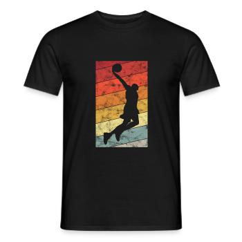 Basket basket basket basketball basketteur basketteur - T-shirt homme - noir - Devant - AI Model Male 178 light (178cm)