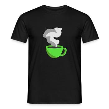 Coffee Mug Illustration Minimalist Design - Men's T-Shirt - black - Front - AI Model Male 178 light (178cm)