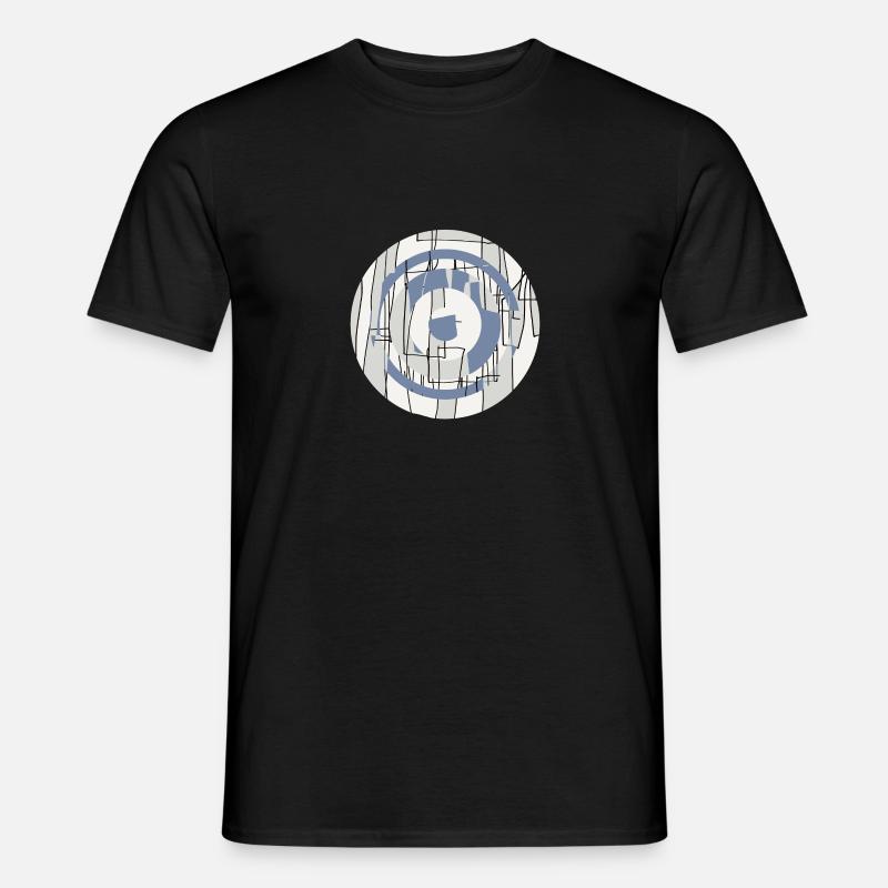 Circle design abstract blue gray 005 - Men’s T-shirt - black