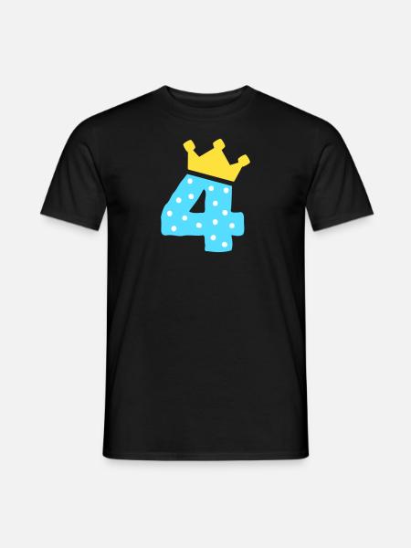 4 Krone 4 Geburtstag 4 Jahre - Männer T-Shirt - Schwarz