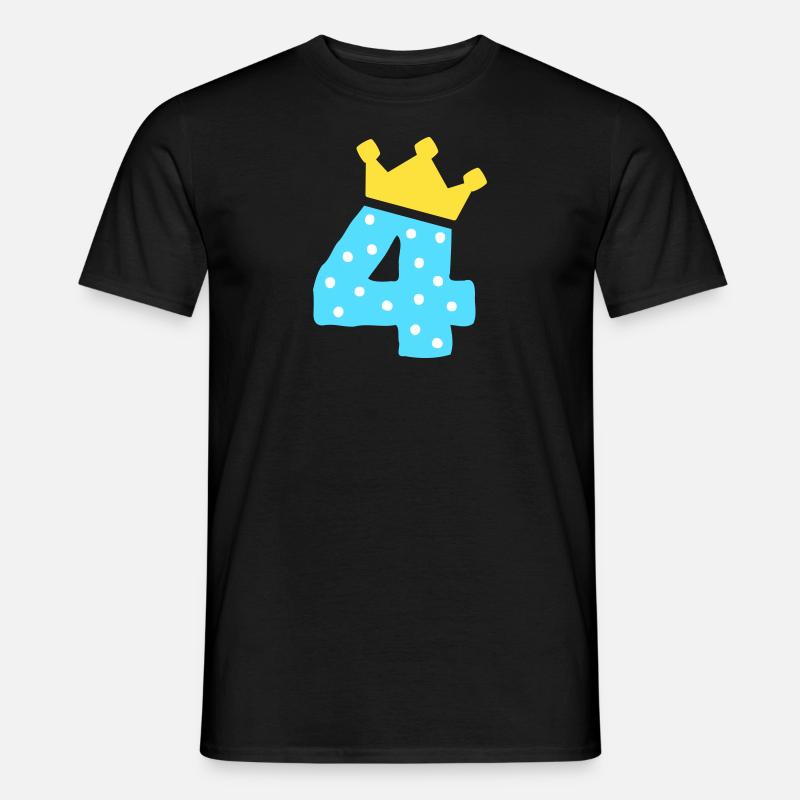 4 Krone 4 Geburtstag 4 Jahre - Männer T-Shirt - Schwarz