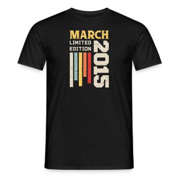 Mars 2015 - Cadeau anniversaire Mars 2015 Mars - T-shirt homme - noir - Devant - AI Model Male 178 light (178cm)