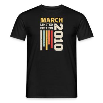March 2010 - Birthday gift March 2010 March - Men's T-Shirt - black - Front - AI Model Male 178 light (178cm)