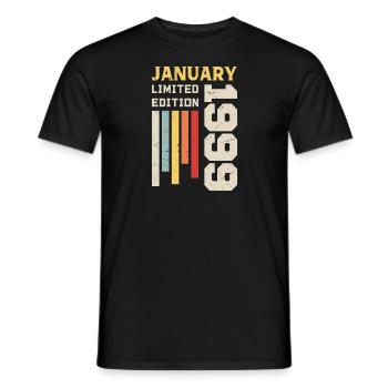 January 1999 - January 1999 Birthday Gift - Men's T-Shirt - black - Front - AI Model Male 178 light (178cm)