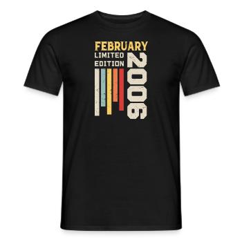 February 2006 - Birthday gift February 2006 - Men's T-Shirt - black - Front - AI Model Male 178 light (178cm)